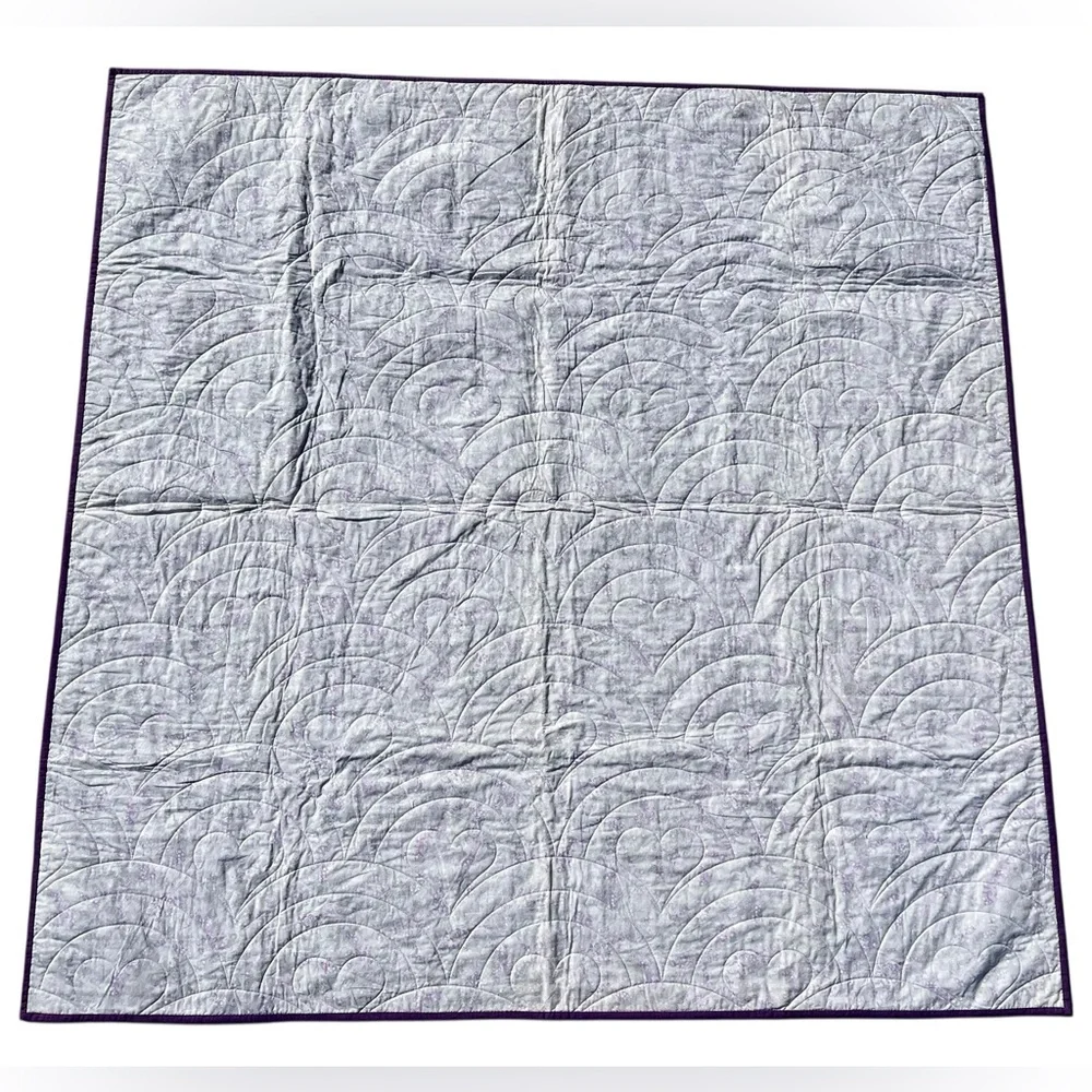 Magical Unicorn 63” Square Whimsical Purple Handmade Quilt Blanket Fantasy Decor